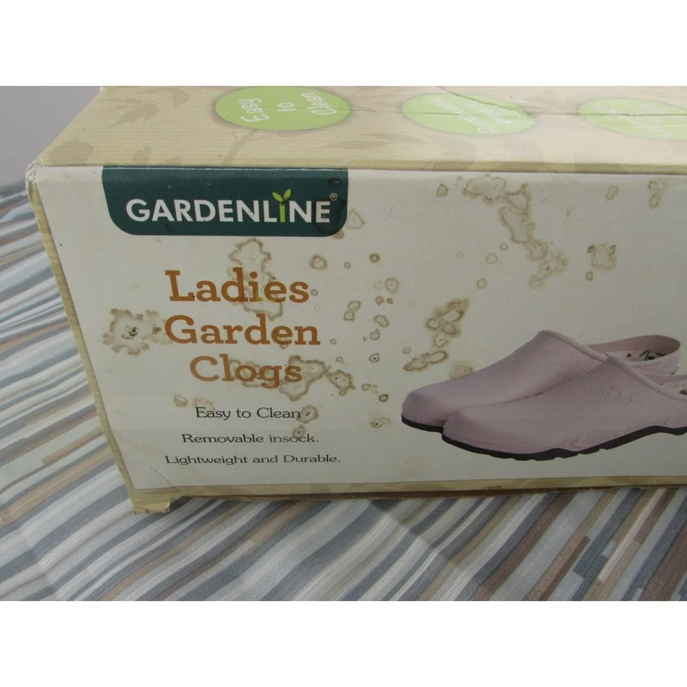 Gardenline Garden Clogs Womens 9/10 Rubber Pink Slip On Removable Floral Insole
